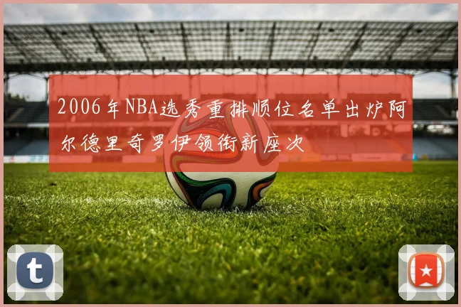 2006年NBA选秀重排顺位名单出炉阿尔德里奇罗伊领衔新座次